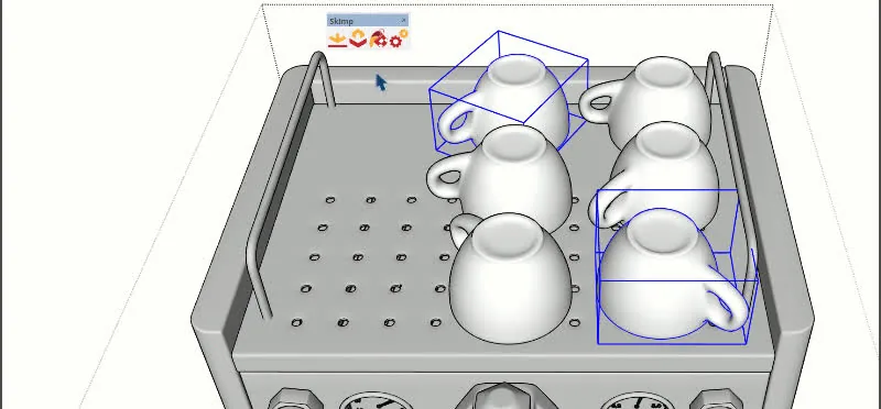 Geselecteerde objecten in een SketchUp-model worden met Skimp vereenvoudigd terwijl het uiterlijk gelijk blijft